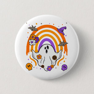 Dripping Rainbow Ghost Halloween Costume Men Women 6 Cm Round Badge