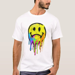 Dripping Rainbow Graffiti Smiley T-Shirt