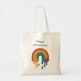 Dripping Rainbow - Happy Anniversary Tote Bag