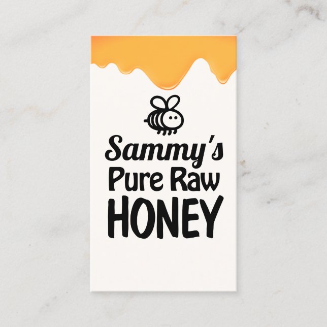 Dripping Raw Honey Beekeeper Business Card (Front)
