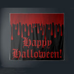 Dripping Red Satin Blood Drips Halloween Party Tapestry<br><div class="desc">Customise with or without text</div>
