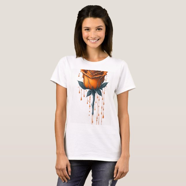 Dripping Rose Women's Basic T-shirt (Front Full)