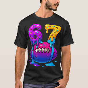 Dripping Six Seven 67 Meme Football Ice Cream T-Shirt