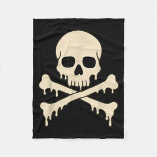 Dripping Skull Crossbones Horror Pirate Skeleton Fleece Blanket
