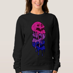 Dripping Skulls Bisexuality Flag Bisexual Lgbtq Pr Sweatshirt