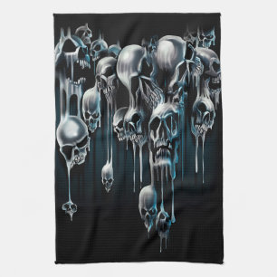 Dripping Skulls Tea Towel