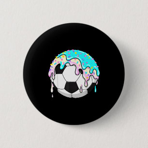 Dripping Soccer Ice Cream Drip Sport Sprinkles Mel 6 Cm Round Badge