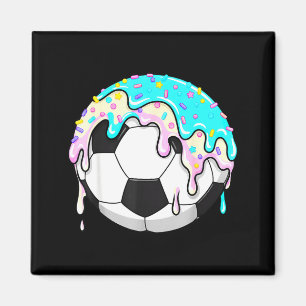 Dripping Soccer Ice Cream Drip Sport Sprinkles Mel Magnet