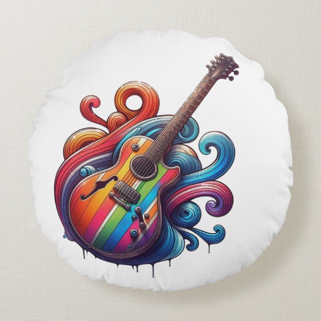 Dripping Sound Round Cushion (Front)