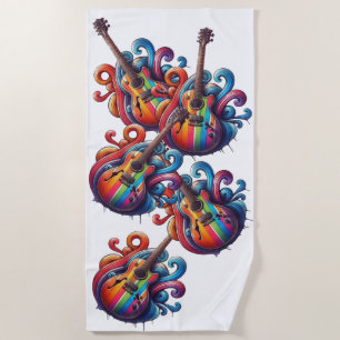 Dripping Sound Wood Wall Art Beach Towel