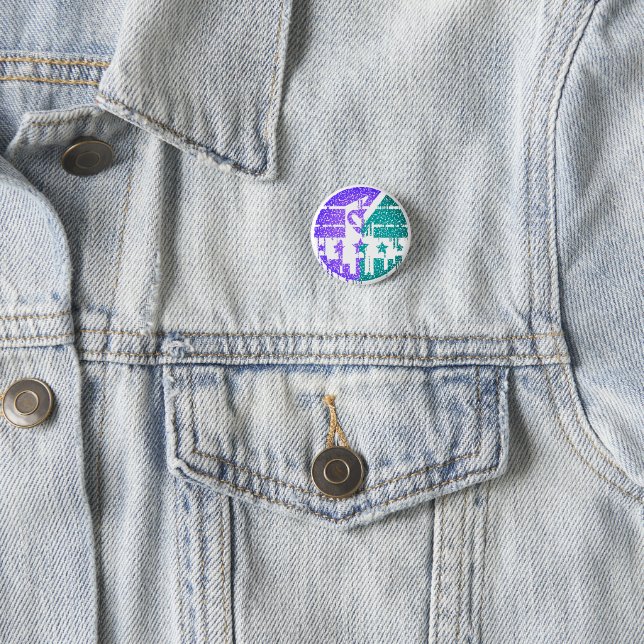 Dripping Speckles - Colourful Convergence 3 Cm Round Badge (In Situ)