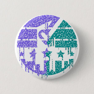 Dripping Speckles - Colourful Convergence 6 Cm Round Badge