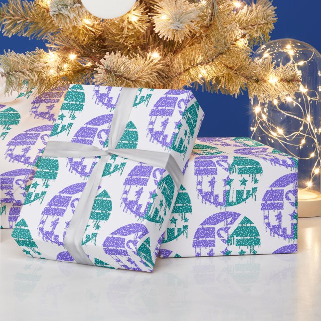 Dripping Speckles - Colourful Convergence Wrapping Paper (Holidays)