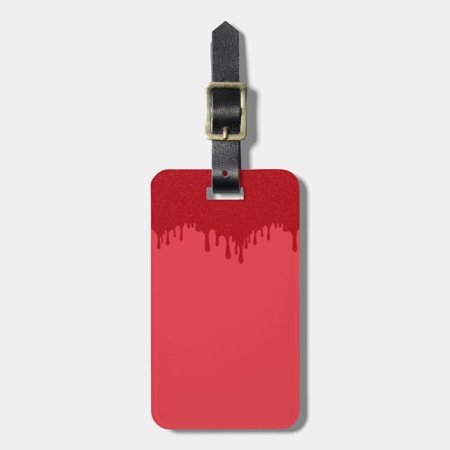 Dripping Tomato Red Custom Luggage Tag (Front Vertical)