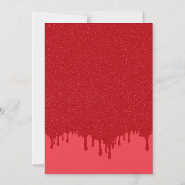 Dripping Tomato Red Gloss Magnetic Invite (Custom) (Front)