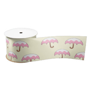 dripping umbrella pattern satin ribbon
