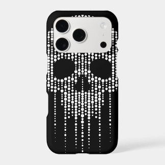 Dripping White Dot Skull on Black Background