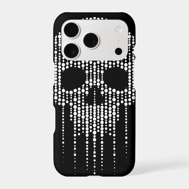Dripping White Dot Skull on Black Background (Back)