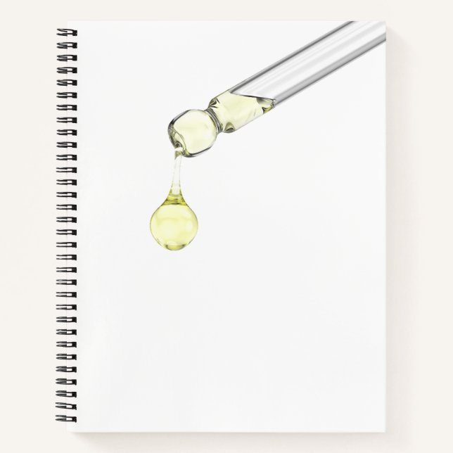 Dripping yellow serum from a pipette notebook (Front)