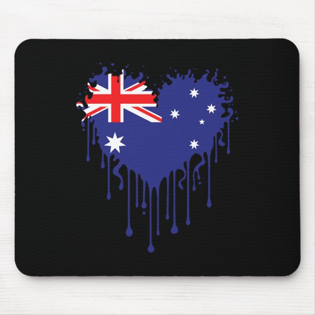 Drippings Heart Of Australia Flag Design For Proud Mouse Pad (Front)