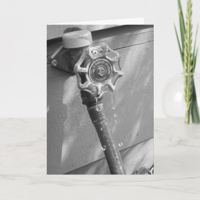 "Drippy Garden Hose" Get Well Card (Front)