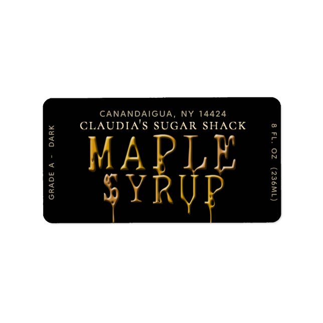 Drippy Maple Syrup Address or Shipping Label (Front)