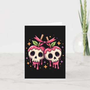 Drippy Skull Candy Apples Kawaii Halloween Couple Card