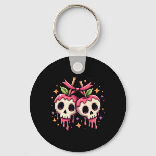 Drippy Skull Candy Apples Kawaii Halloween Couple  Key Ring