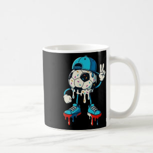 Drippy Soccer Ll Peace Hand Cool Street Art Design Coffee Mug