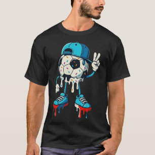 Drippy Soccer Ll Peace Hand Cool Street Art Design T-Shirt