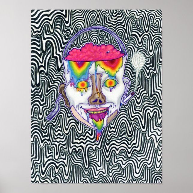 "Drippy Trippy Buckethead" Wall Poster Print (Front)