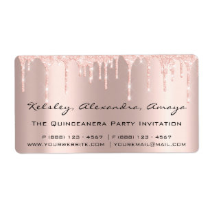 Drips Blush Rose Bridal Sweet 16th Quinceanera