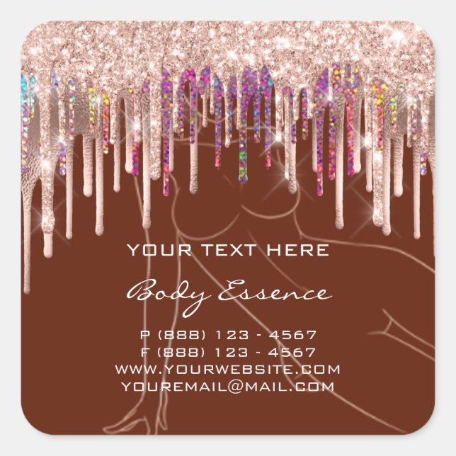  Drips Body Shaping Soap Balm Cosmetic Burgundy Square Sticker (Front)