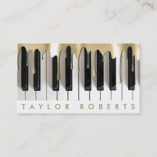 drips gold pianist music business card