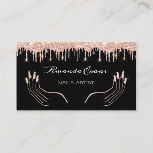 Drips Rose Manicure Nails Artist Appointment Card