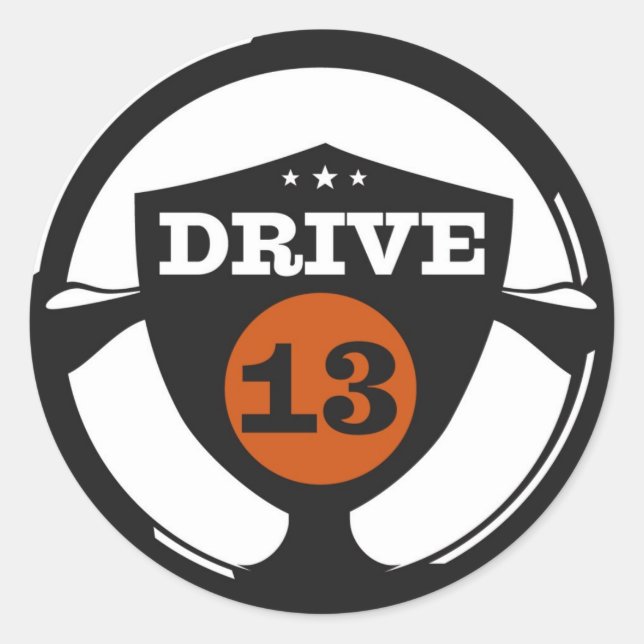 drive13logo classic round sticker (Front)