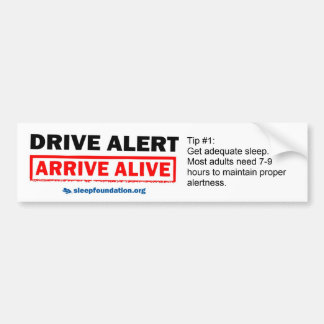 Drive Alert, Arrive Alive Bumper Sticker #1