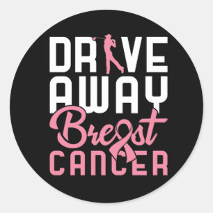 Drive Away Breast Cancer Classic Round Sticker