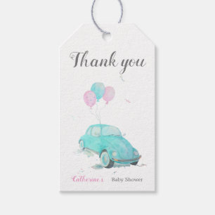 Drive By Baby Shower Car with Balloons Gift Tags