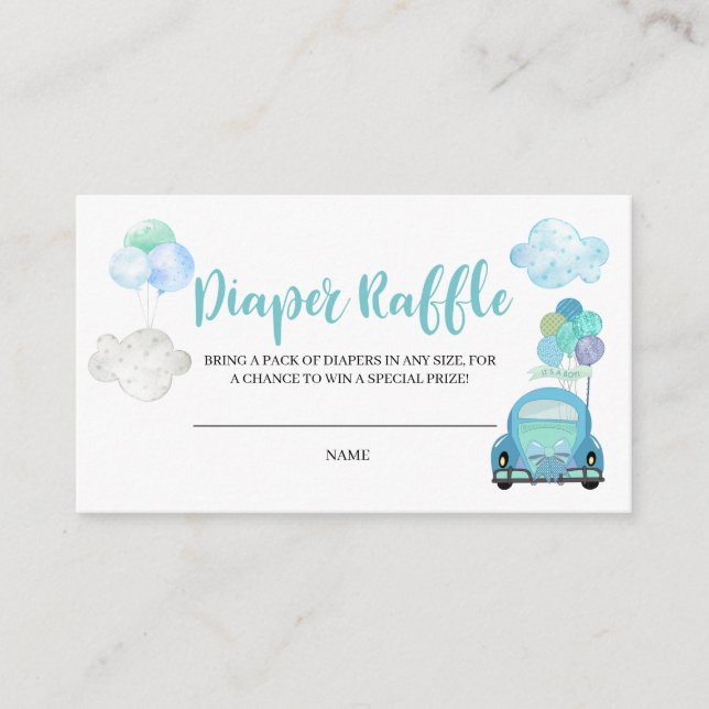 Drive By Baby Shower Diaper Raffle Enclosure Card (Front)
