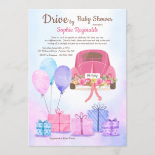 Drive By Baby Shower Invitation