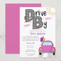Drive By Baby Shower Pink Car for Girl