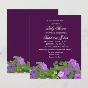 Drive By Baby Shower Purple Floral Colourful