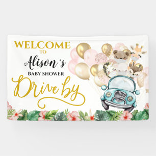 Drive By Baby Shower WELCOME BANNER   Cute Safari