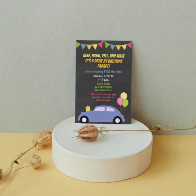 Drive By Birthday Parade Invitation (Creator Uploaded)