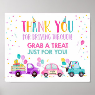 Drive By Birthday Party Girl Grab a Treat Sign