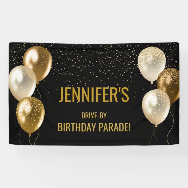 Drive by Birthday Party Parade Banner (Horizontal)
