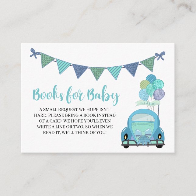 Drive By Blue Car Books for Baby Enclosure Card (Front)