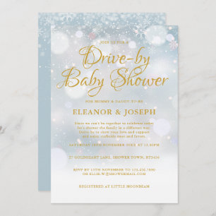 Drive-by Couples Winter Baby Shower Sprinkle Invitation