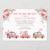 Drive By Floral Pink Gold Through Girl Birthday